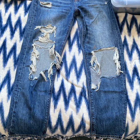 AE Ripped 90s Boyfriend Style Jeans Medium Wash - Picture 8 of 11